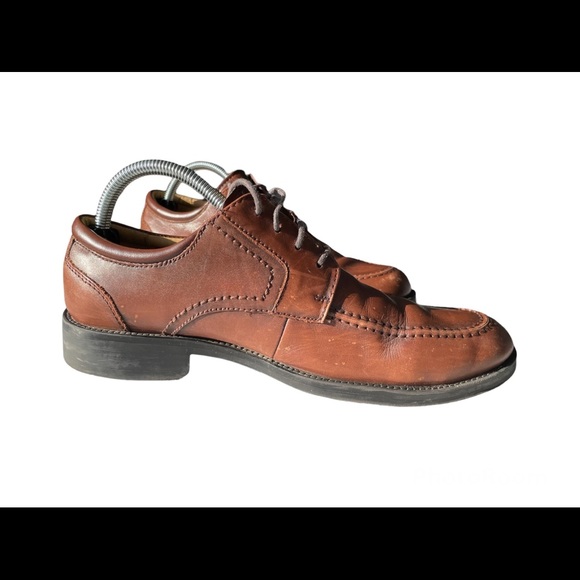 Chaps 96-26852 Brown Leather Oxfords Tie Lace Dress Loafer Shoes Mens size 8M - Picture 8 of 9